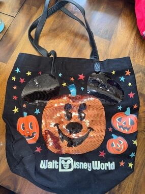 Walt Disney World Halloween Sequin Pumpkin Tote